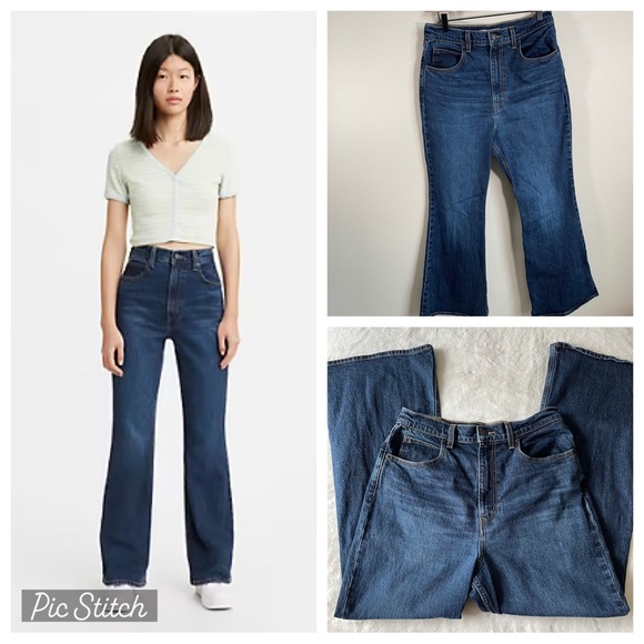 Levi’s Premium 70’s High Rise Flare Dark Wash Jeans Size 30